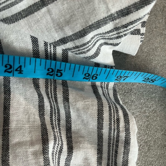 [2X]Alexander Jordan Linen Blend Striped Square Neck Blouse Boho Festive NWOT - Picture 3 of 5